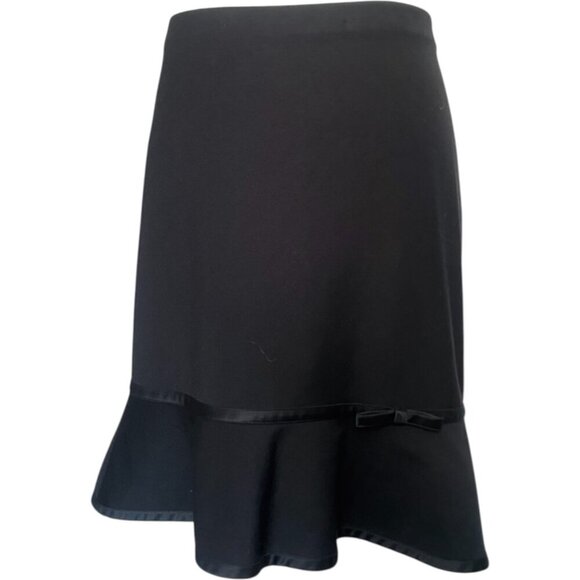 Y2K Express Stretchy skirt with ribbon bow and Ruffle Hem black - Picture 2 of 5